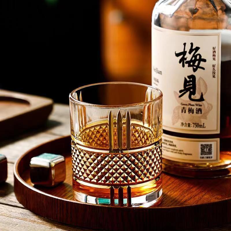 Whisky Beer And Wine - Copo de uísque padrão corte diamante,
